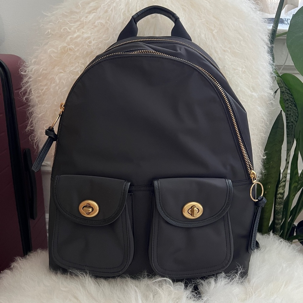 Cargo Carrie Backpack With Vintage Rose Print Interior